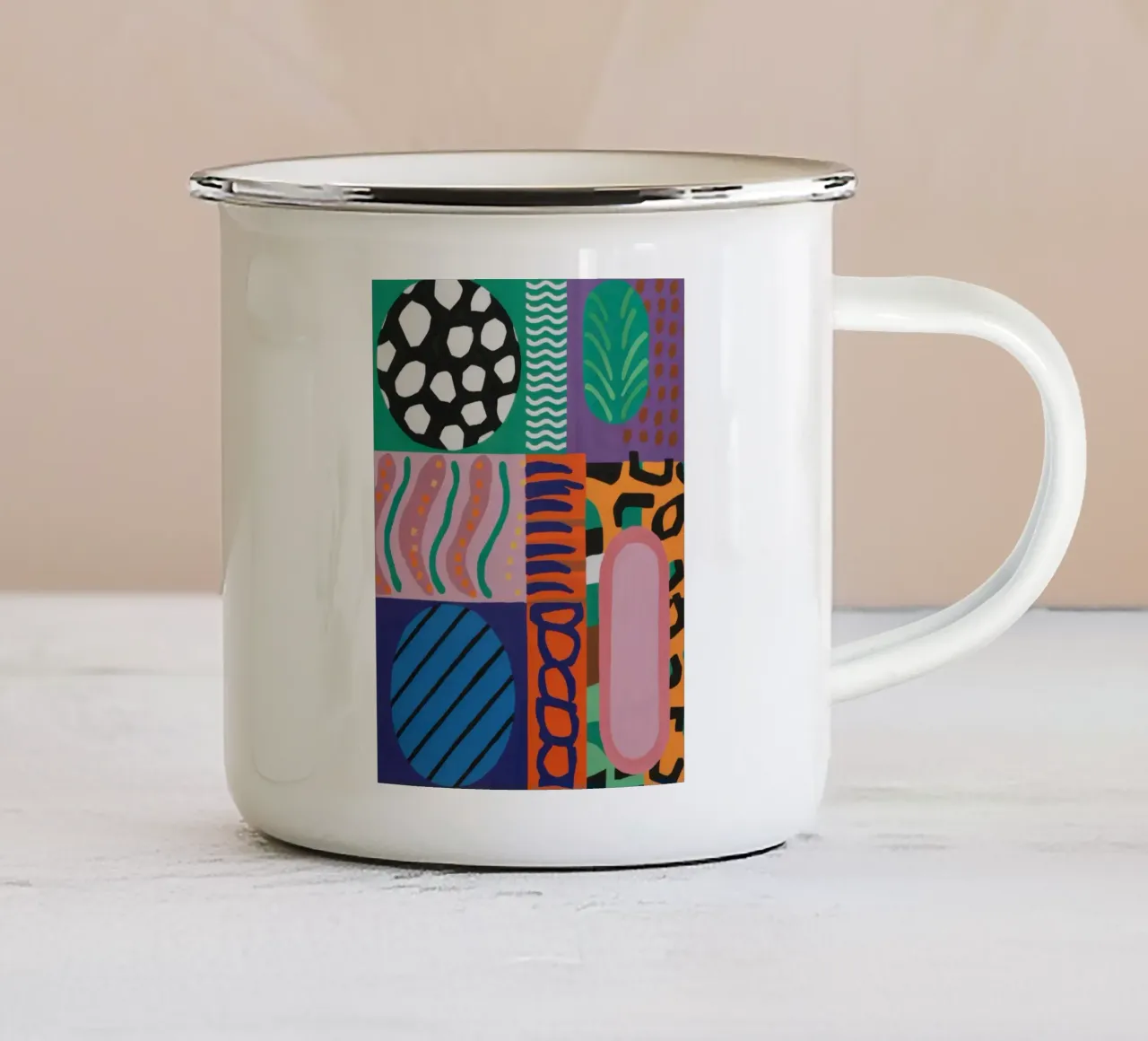 Griglia a motivi eclettici tazza in smalto da Obs Canvas