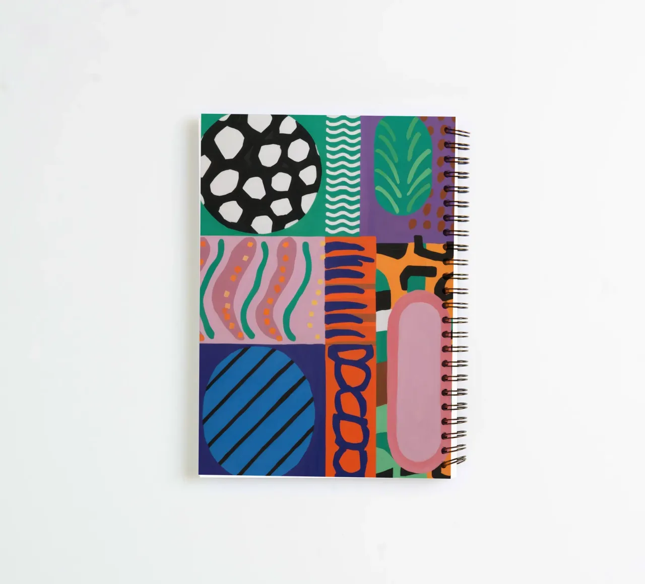 Eclectic Pattern Grid spiral notebook by Obs Canvas