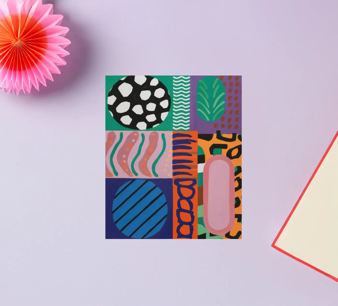 Eklektisches Muster Raster Sticker von Obs Canvas