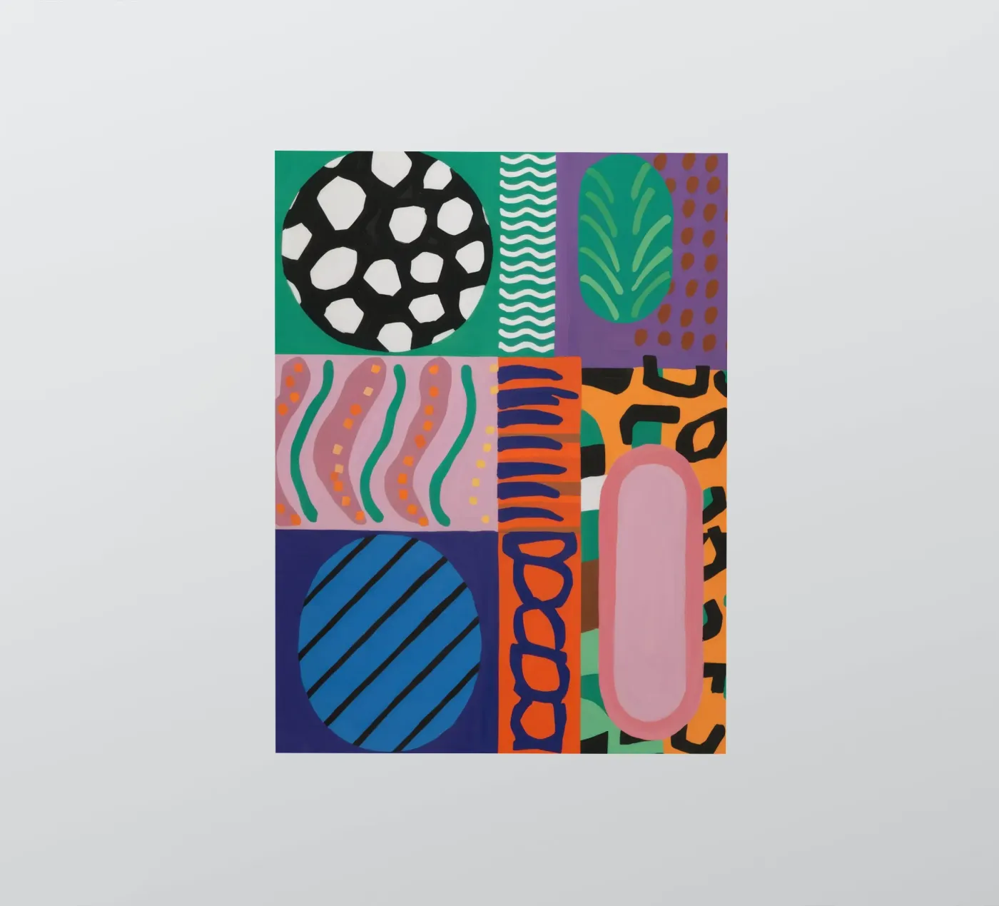 Eklektisches Muster Raster Sticker von Obs Canvas