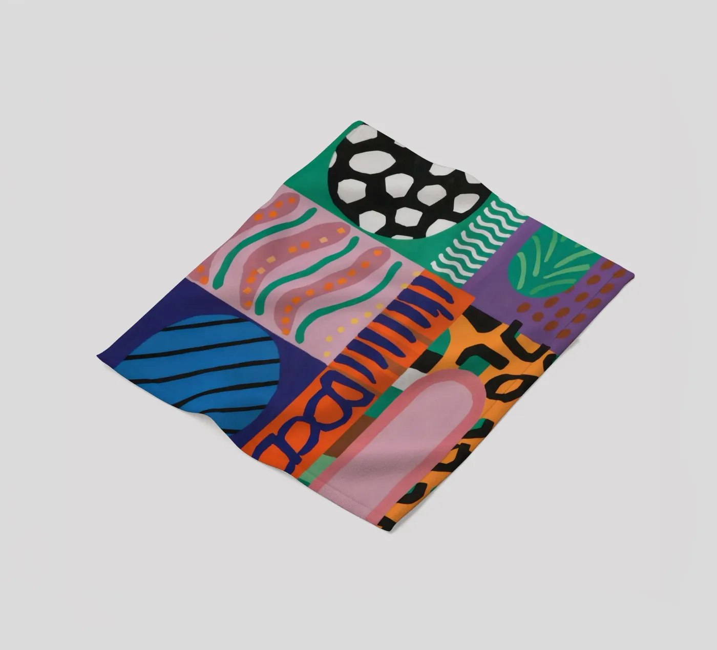 Eclectic Pattern Grid Fleecedecke von Obs Canvas