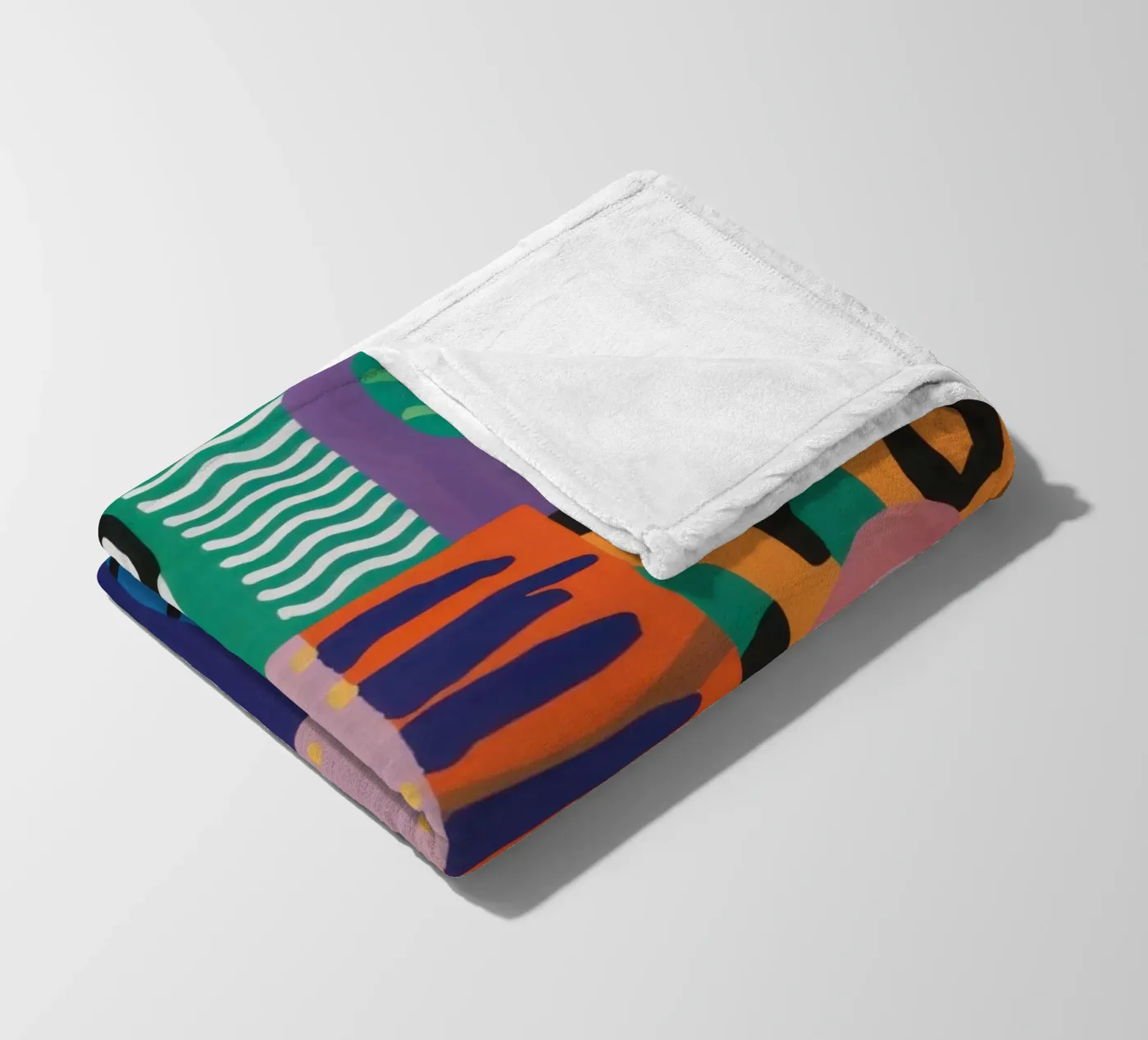 Eclectic Pattern Grid fleece blanket by Obs Canvas