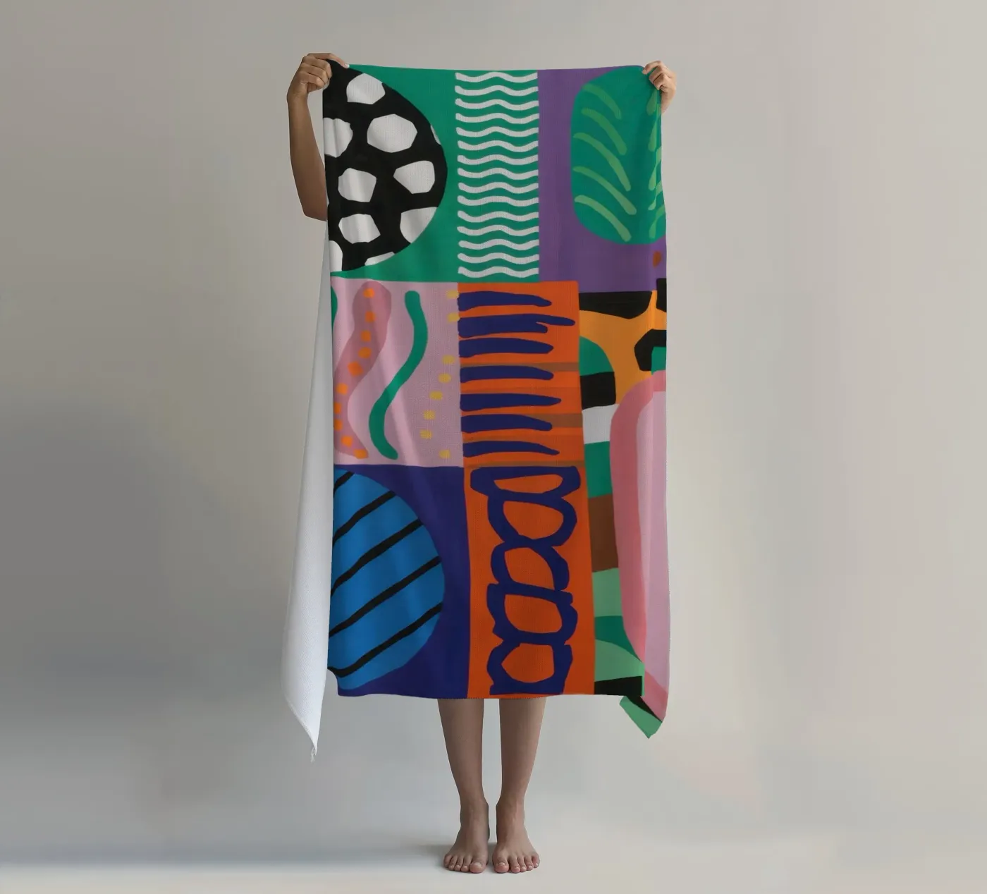 Eclectic Pattern Grid beach towel by Obs Canvas