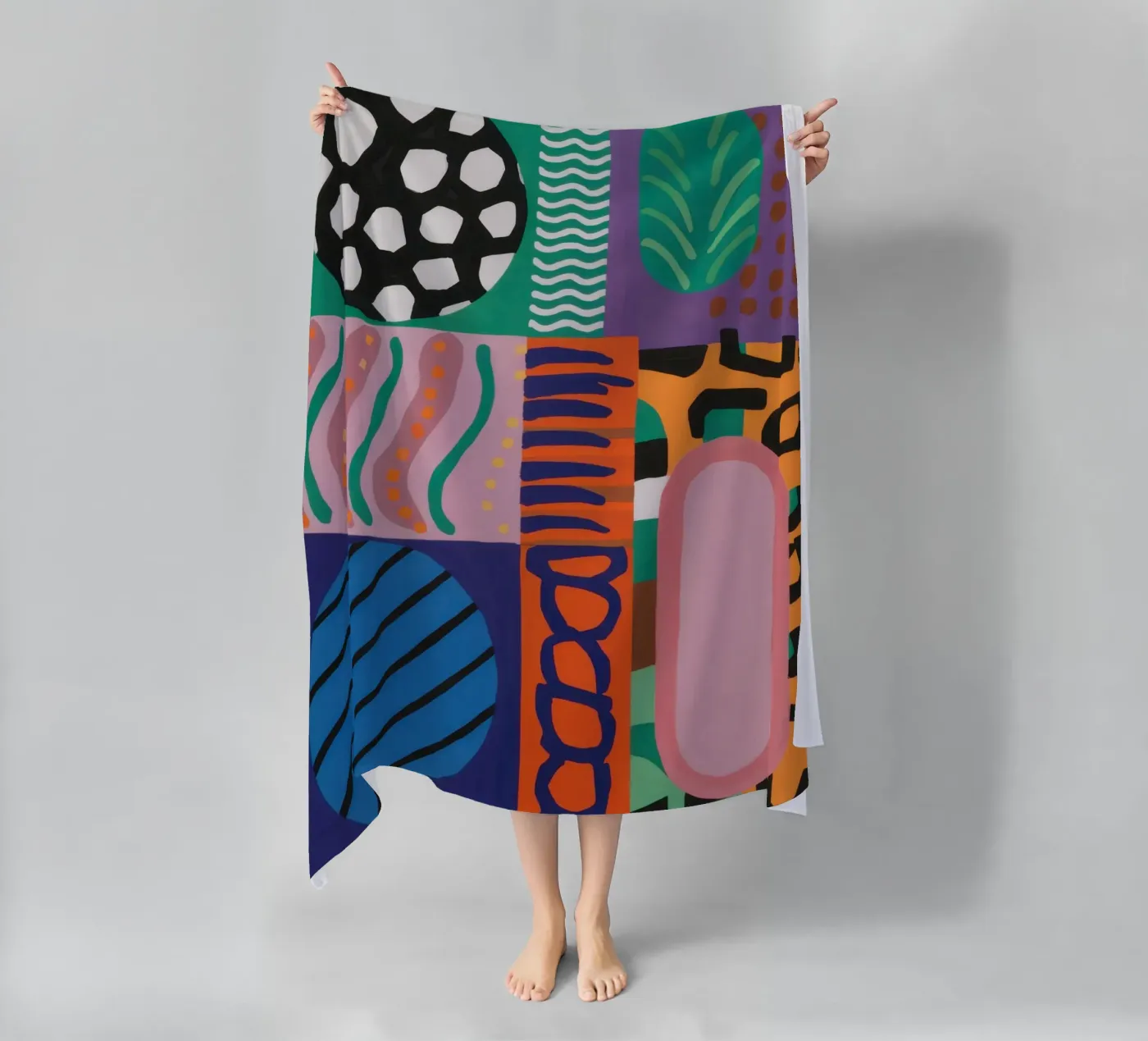 Eclectic Pattern Grid Strandtuch von Obs Canvas