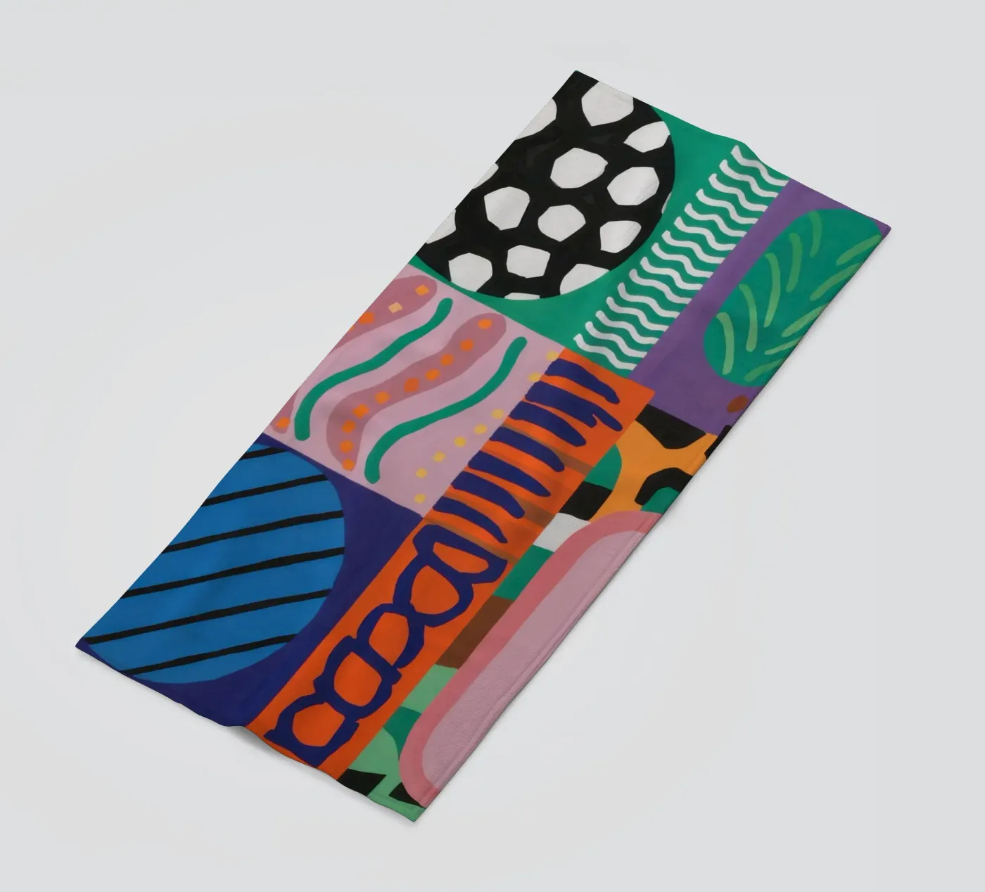 Eclectic Pattern Grid beach towel by Obs Canvas