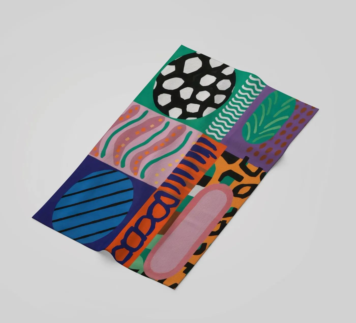 Eclectic Pattern Grid beach towel by Obs Canvas