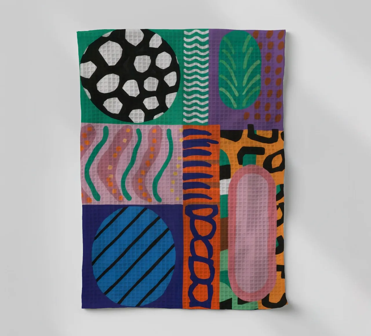 Eclectic Pattern Grid tea towel by Obs Canvas