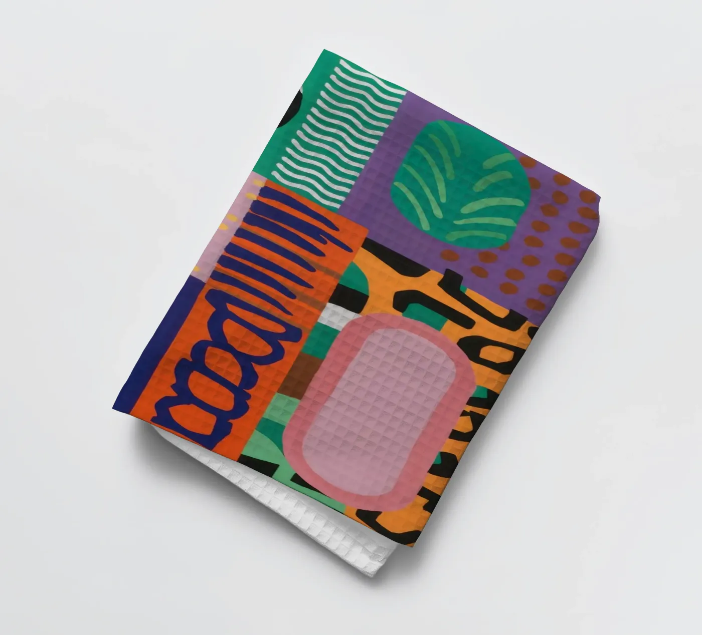 Eclectic Pattern Grid tea towel by Obs Canvas