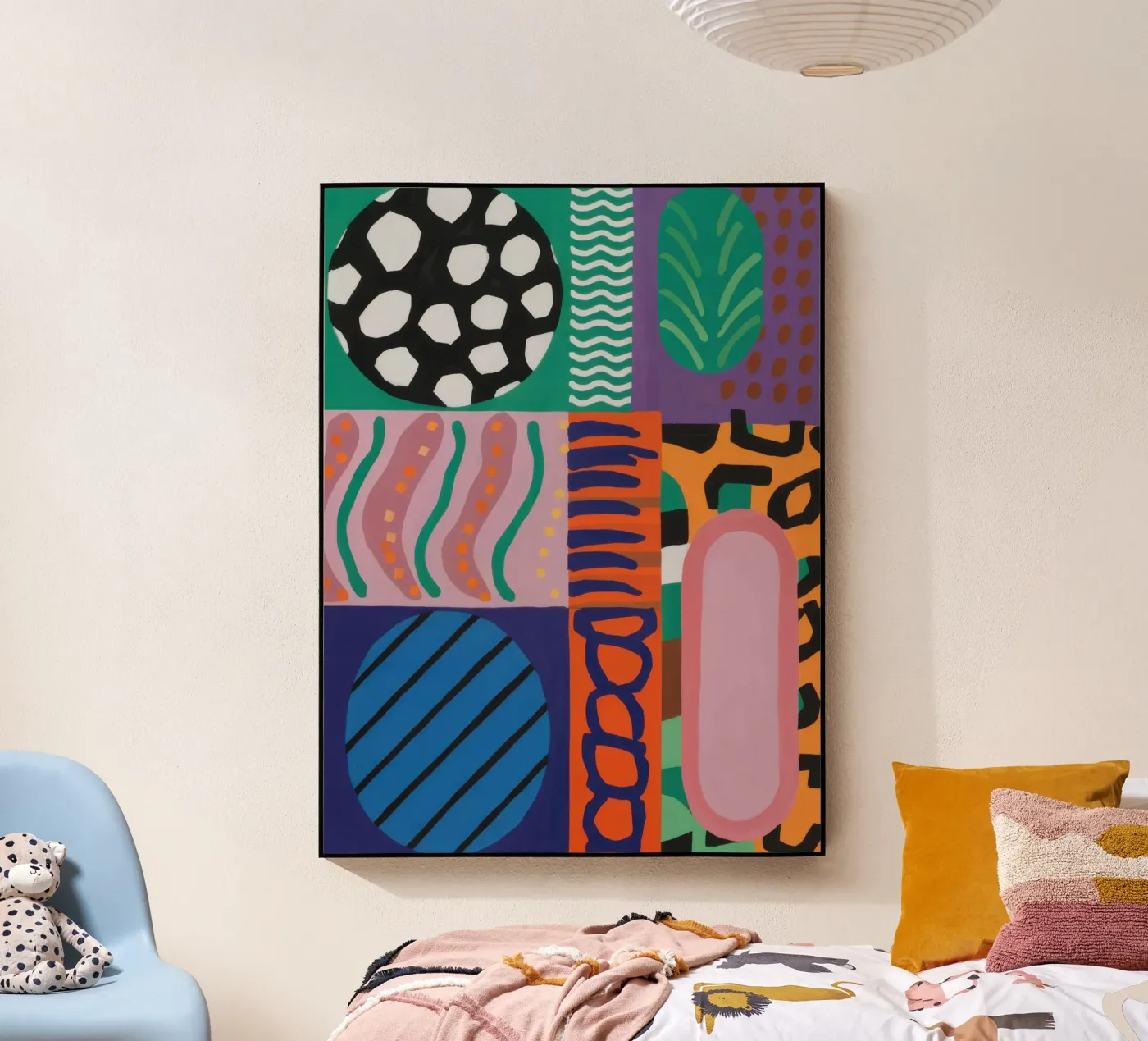 Eclectic Pattern Grid acrylic glass by Obs Canvas