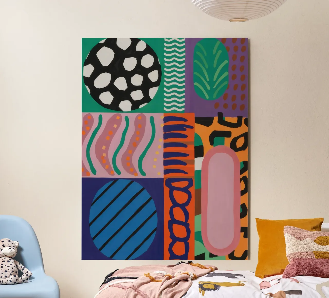 Eclectic Pattern Grid forex plate by Obs Canvas