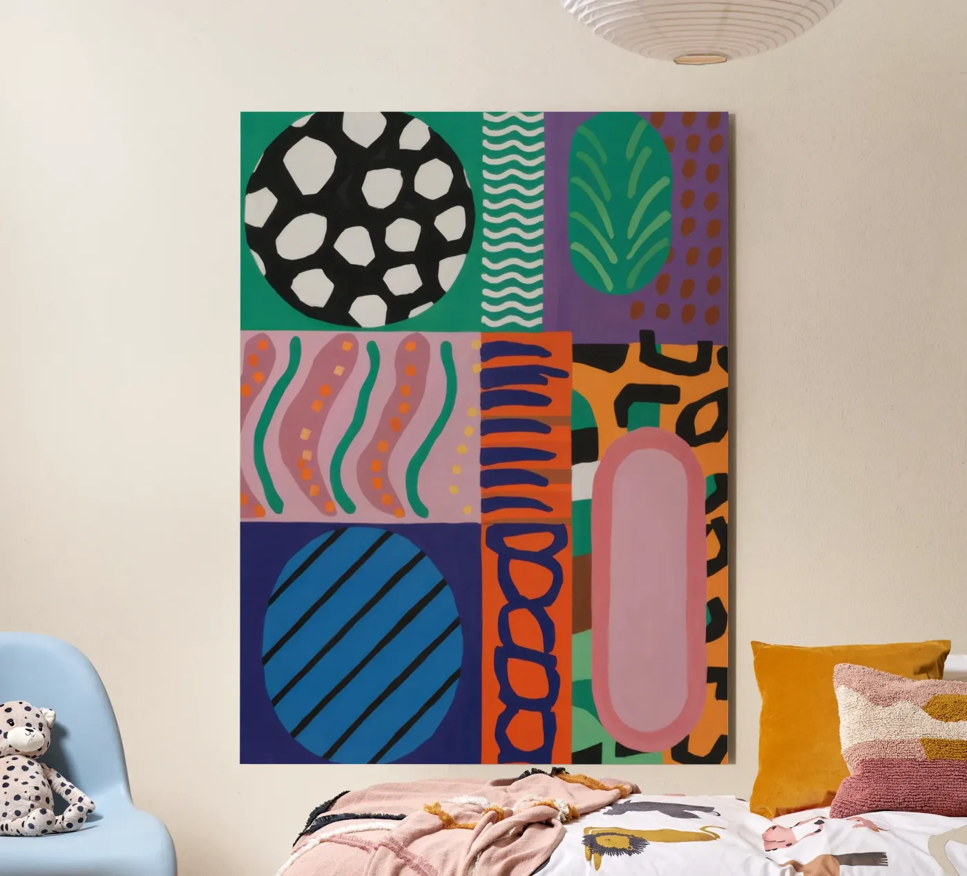 Eclectic Pattern Grid forex plate by Obs Canvas