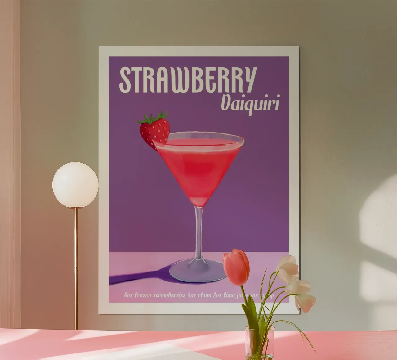 Cocktail Daiquiri alla fragola poster da cafelab