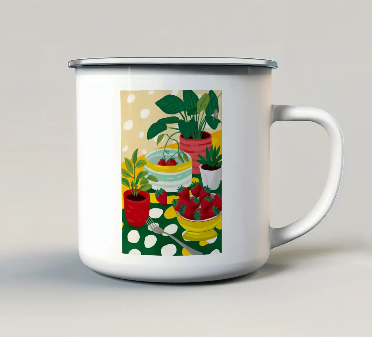 Natura morta in cucina tazza in smalto da Selene Shade