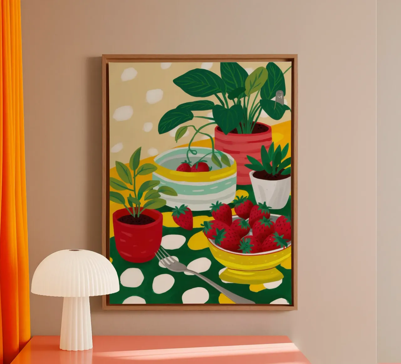 Levendig keukenstilleven canvas met Baklijst van Selene Shade