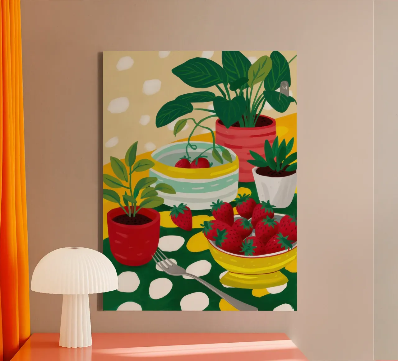 Levendig keukenstilleven canvas met Baklijst van Selene Shade