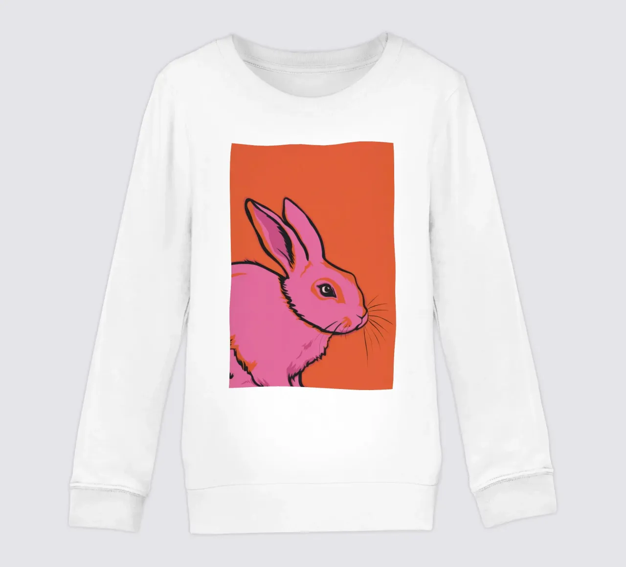 Pop Art Pink Bunny kids sweatshirt by Thistle Bloom