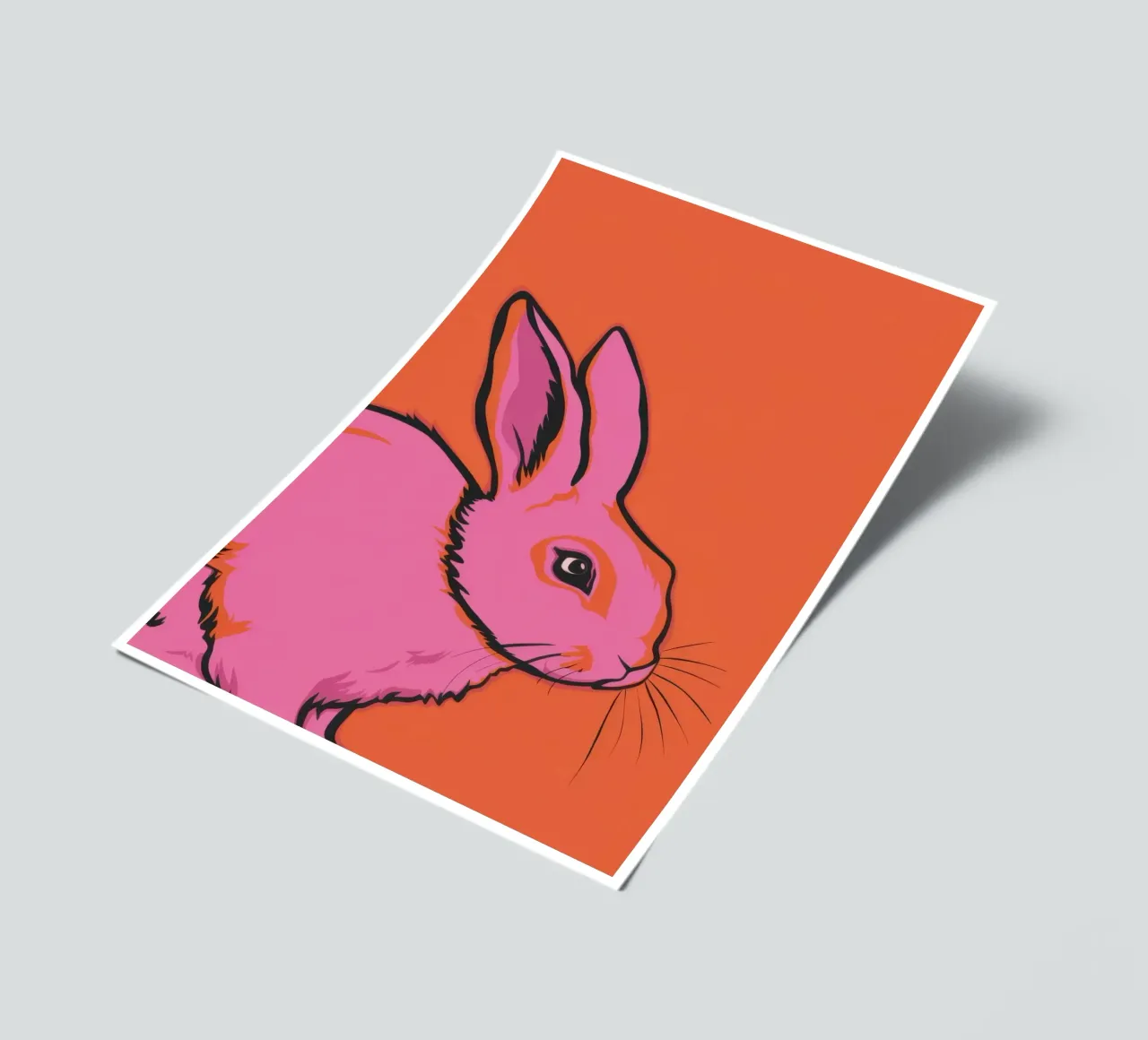 Pop Art Rosa Hase Stickerbogen von Thistle Bloom