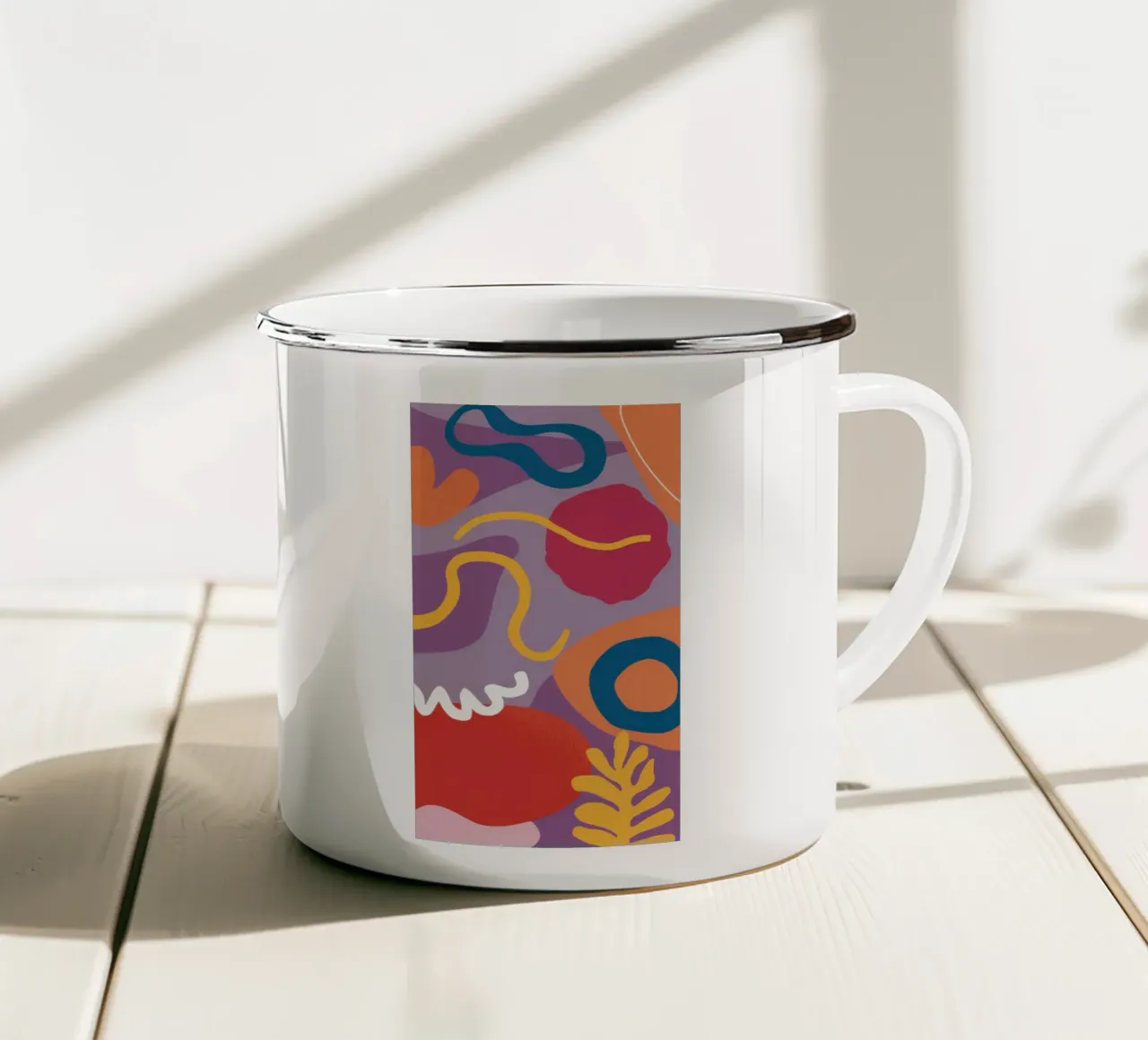 Flusso organico ondulato tazza in smalto da Obs Canvas