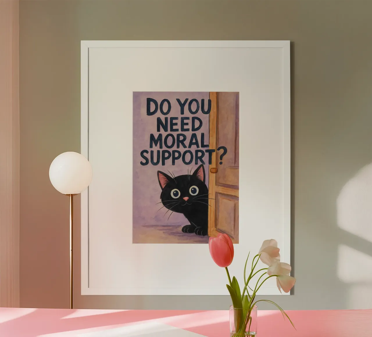 Brauchen Sie moralische Unterstützung Katze Kunst Zeichnung Poster von pasadenan
