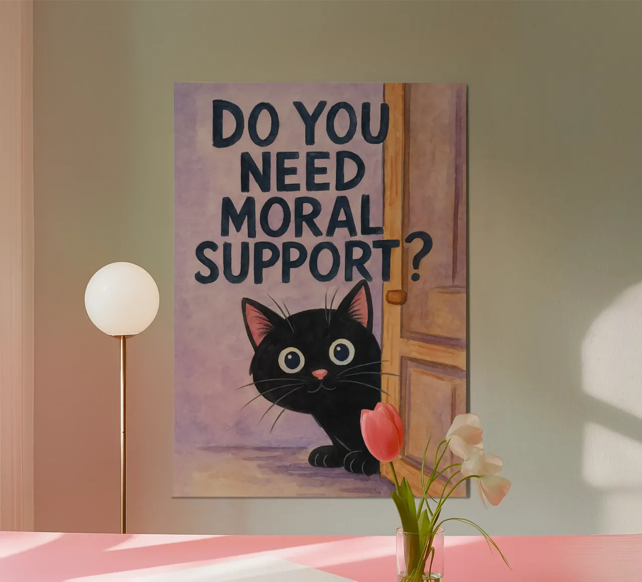 Brauchen Sie moralische Unterstützung Katze Kunst Zeichnung Poster von pasadenan