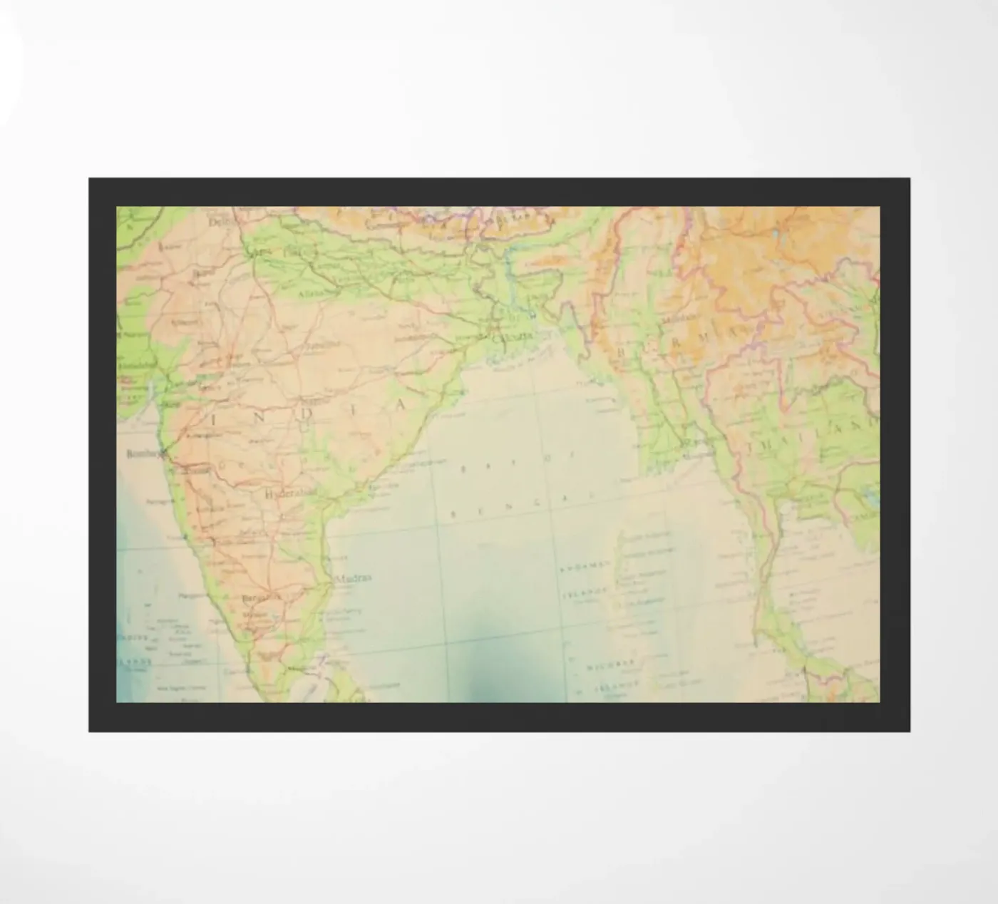 map-india deurmat van Ingrid Beddoes