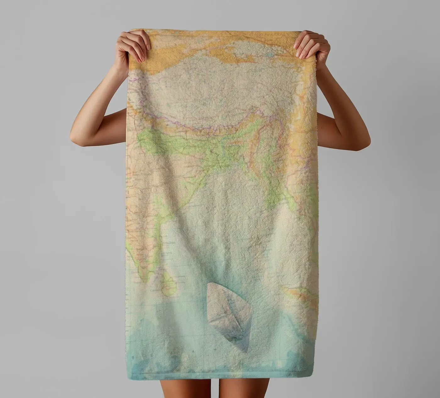 map-india towel by Ingrid Beddoes