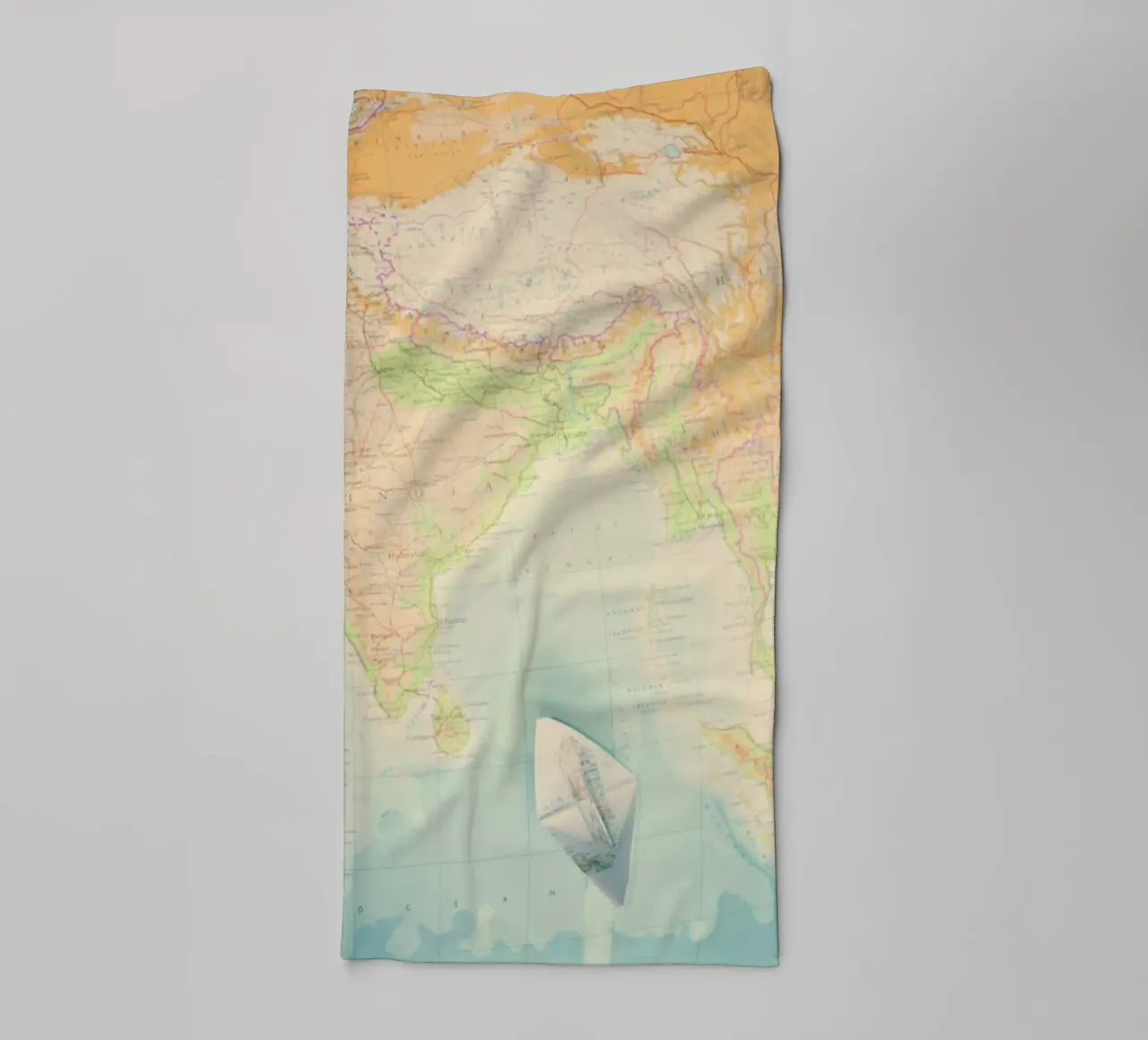 map-india badhanddoek van Ingrid Beddoes