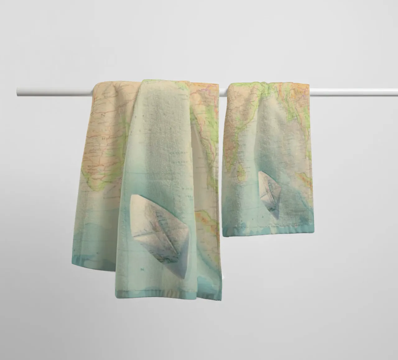 map-india badhanddoek van Ingrid Beddoes