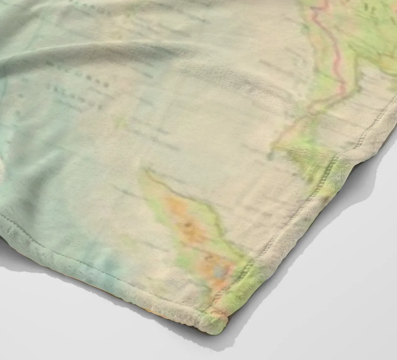 map-india Fleecedecke von Ingrid Beddoes