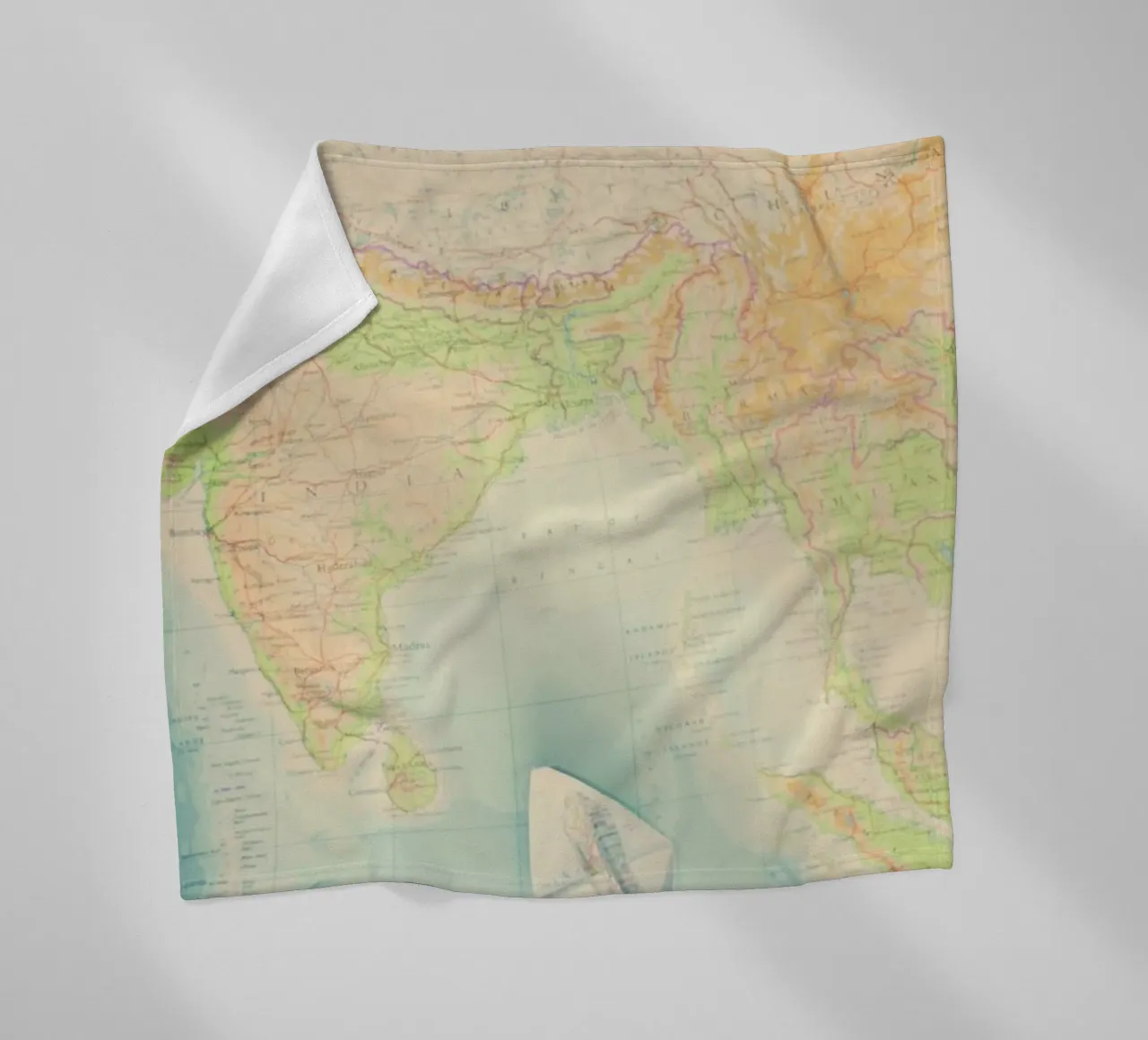 map-india Fleecedecke von Ingrid Beddoes