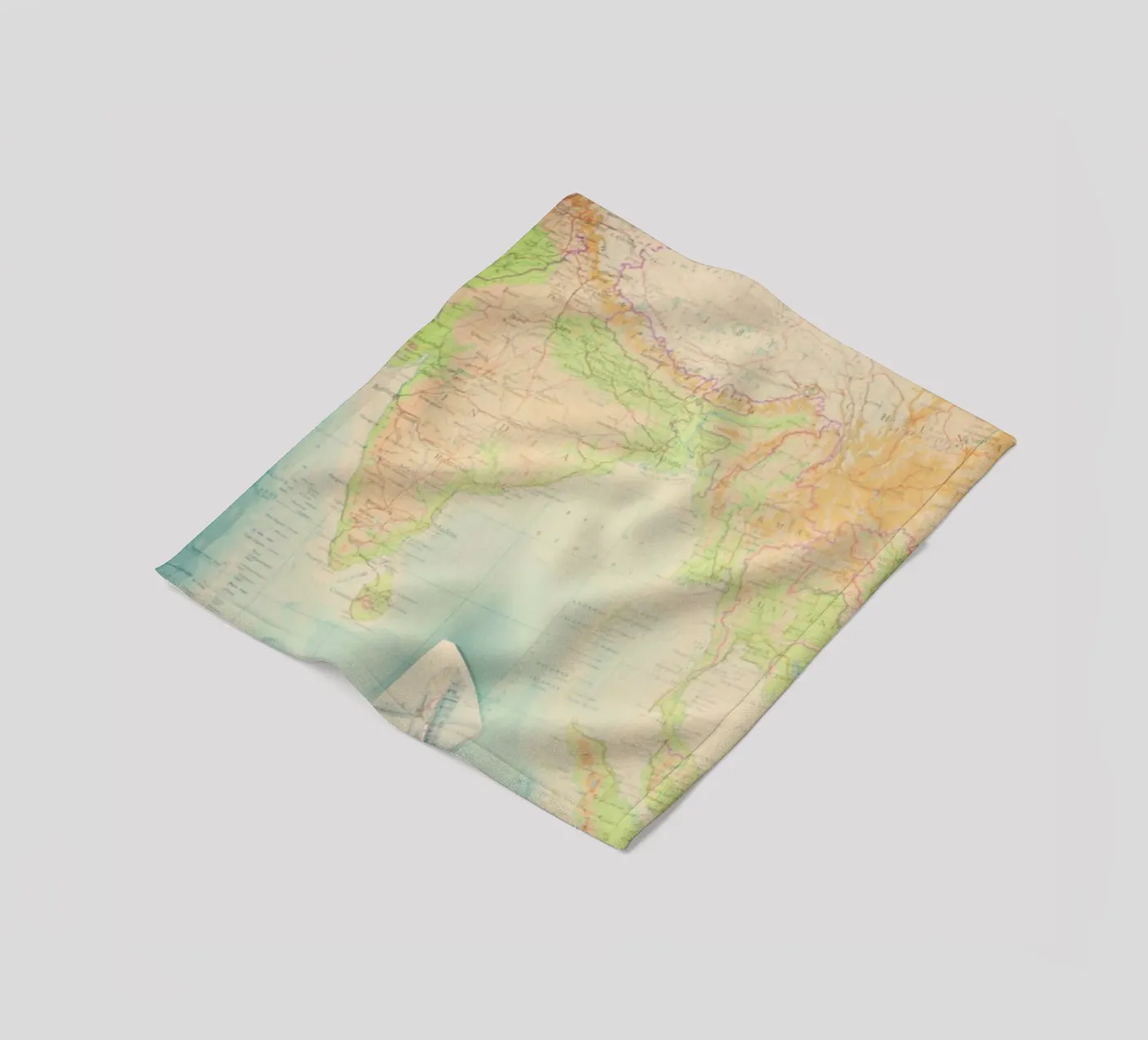 map-india fleecedeken van Ingrid Beddoes