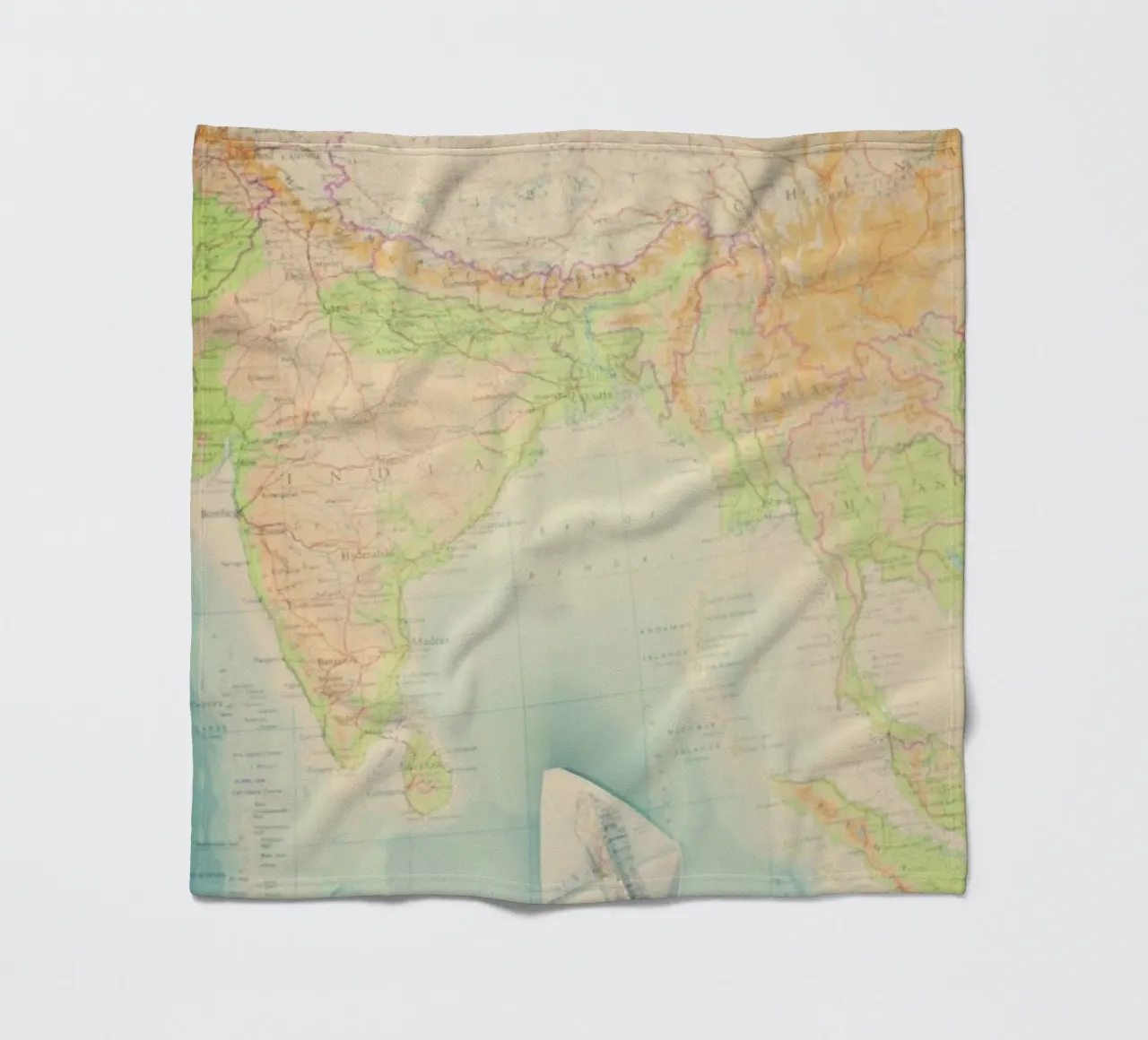 map-india Fleecedecke von Ingrid Beddoes
