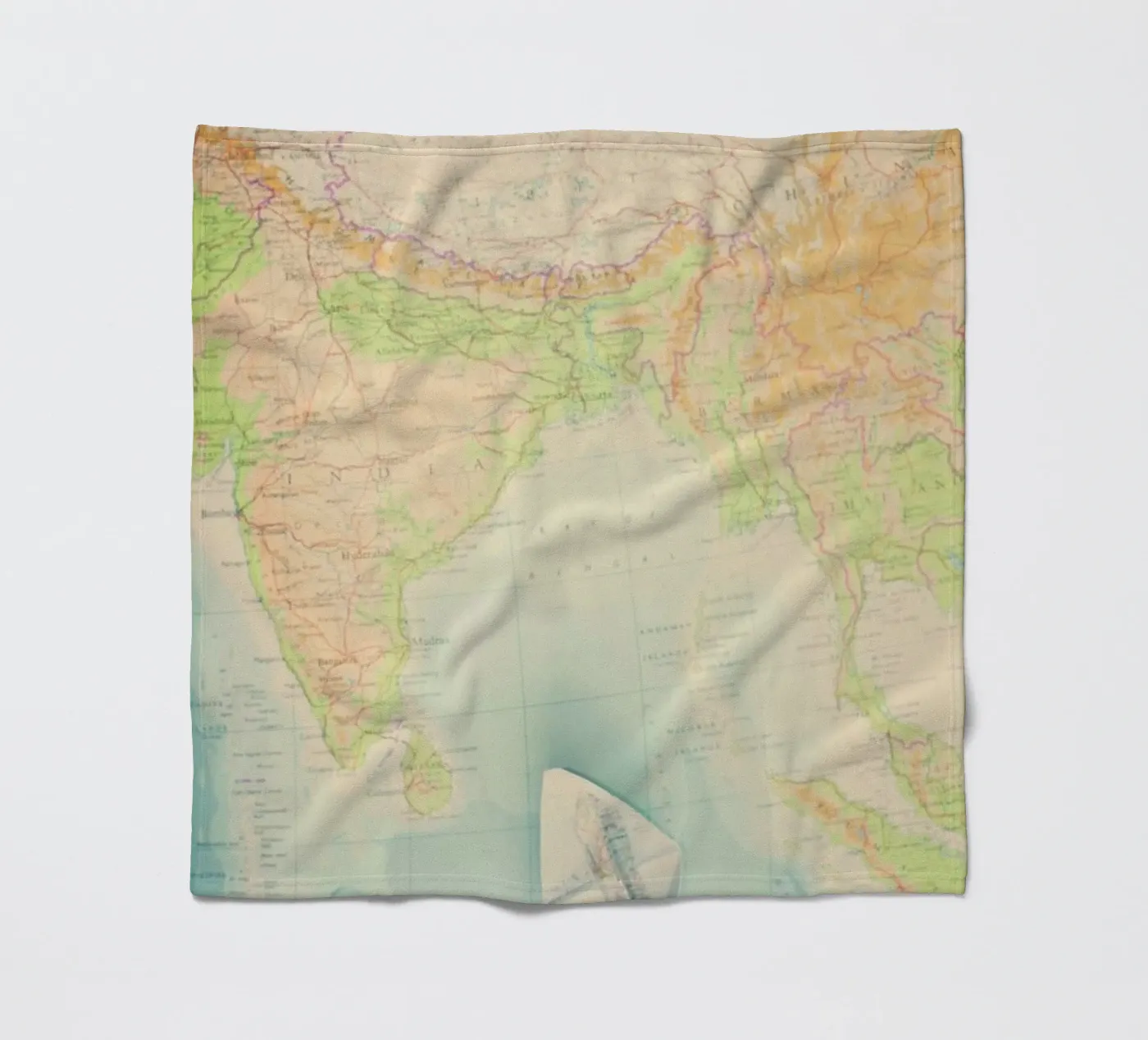 map-india fleecedeken van Ingrid Beddoes