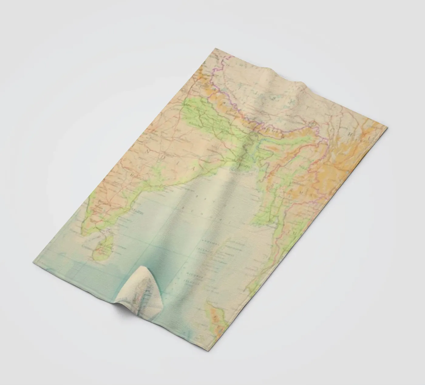 map-india fleecedeken van Ingrid Beddoes