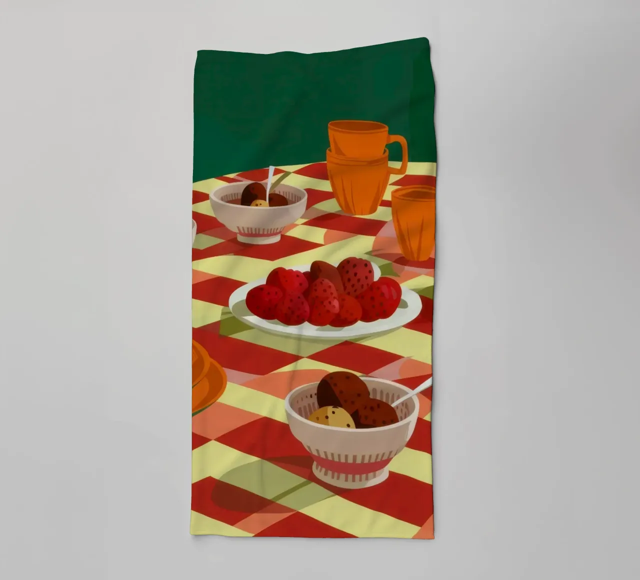 Checkered Table Feast towel by Gaia Viesta