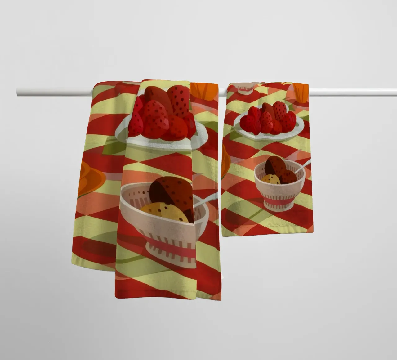 Checkered Table Feast towel by Gaia Viesta