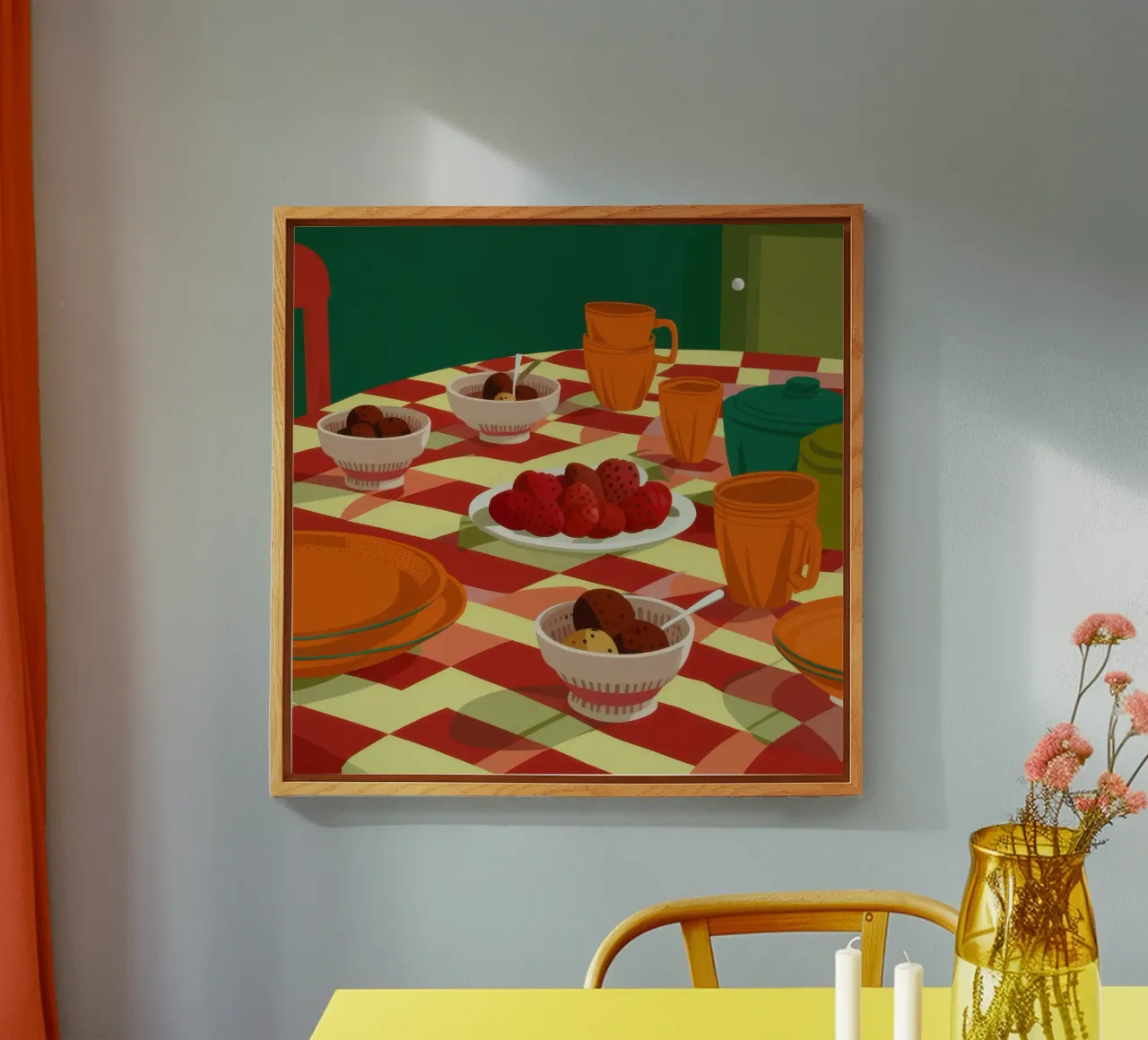 Le festin de la table à carreaux plexiglas de Gaia Viesta