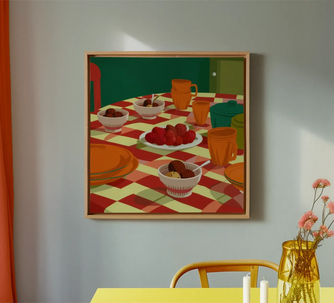 Geruite Tafel Feest canvas met Baklijst van Gaia Viesta