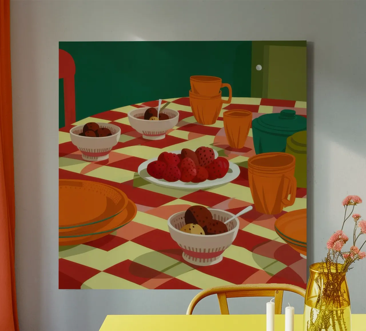 Geruite Tafel Feest canvas met Baklijst van Gaia Viesta