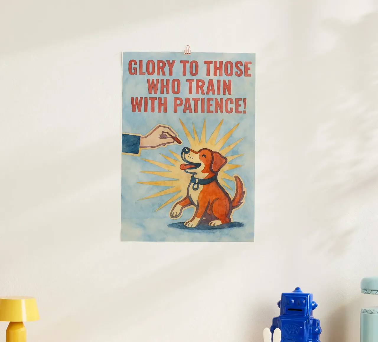 disegno artistico del proprietario del cane poster da pasadenan
