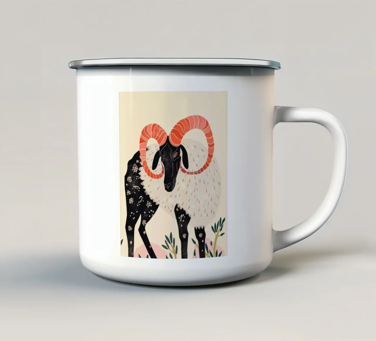 Ariete maestoso tazza in smalto da ArtsySesta