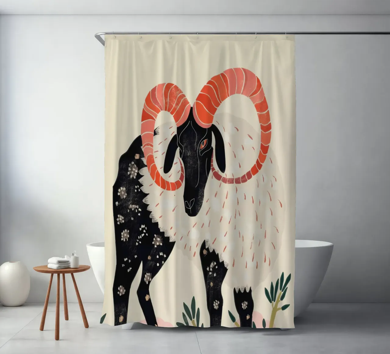 Majestic Ram shower curtain by ArtsySesta