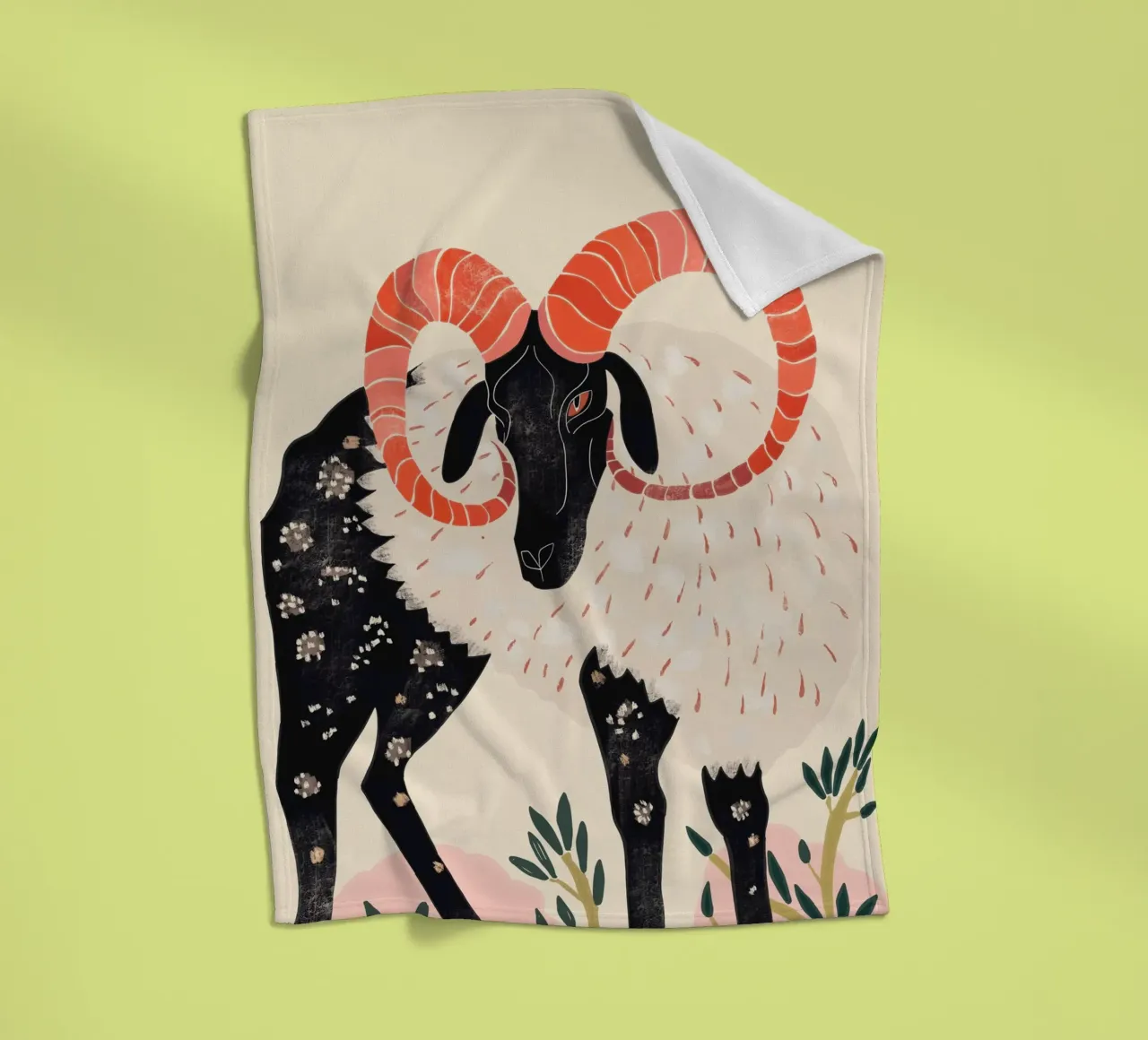 Majestic Ram fleece blanket by ArtsySesta