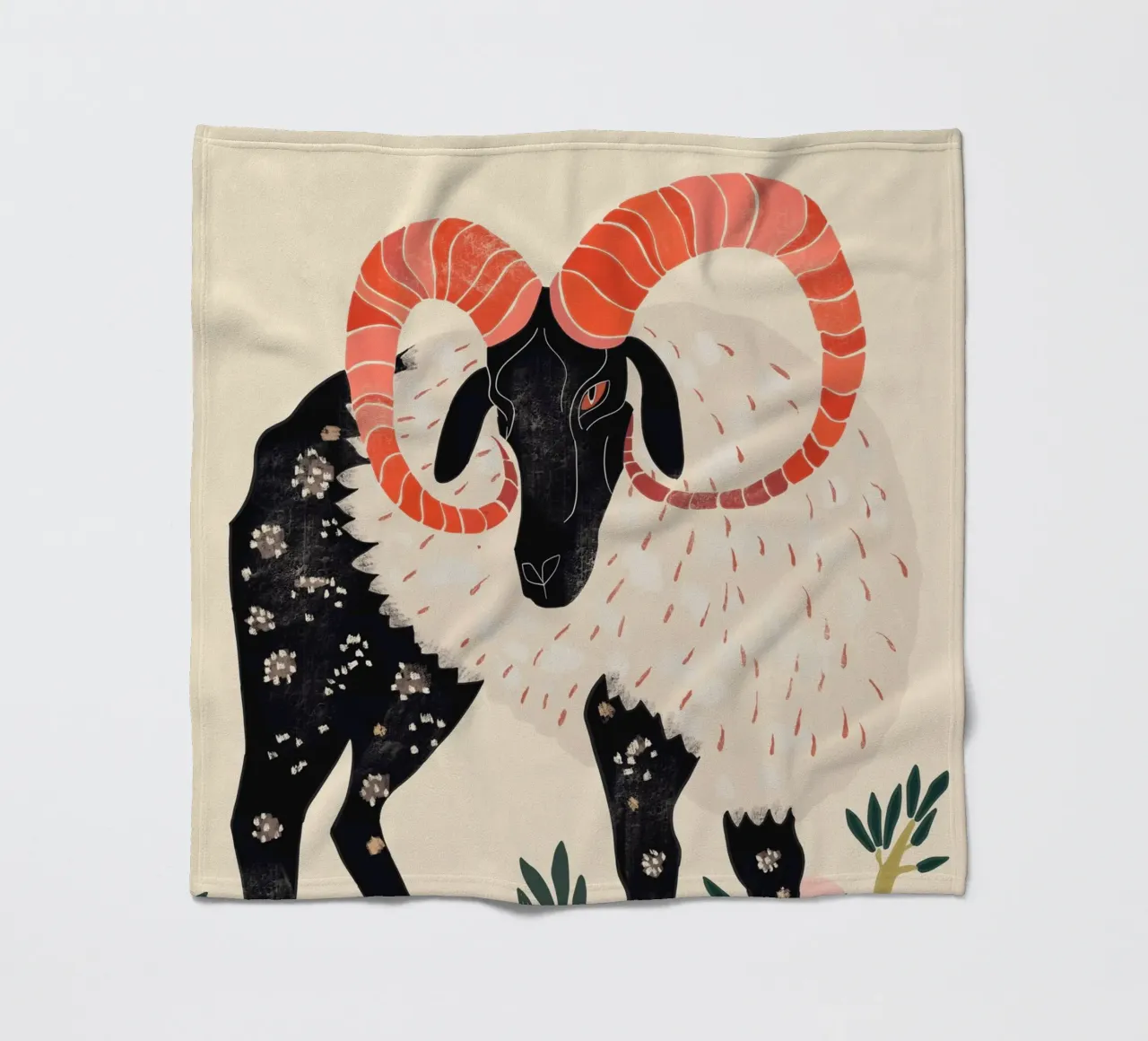 Majestic Ram fleece blanket by ArtsySesta