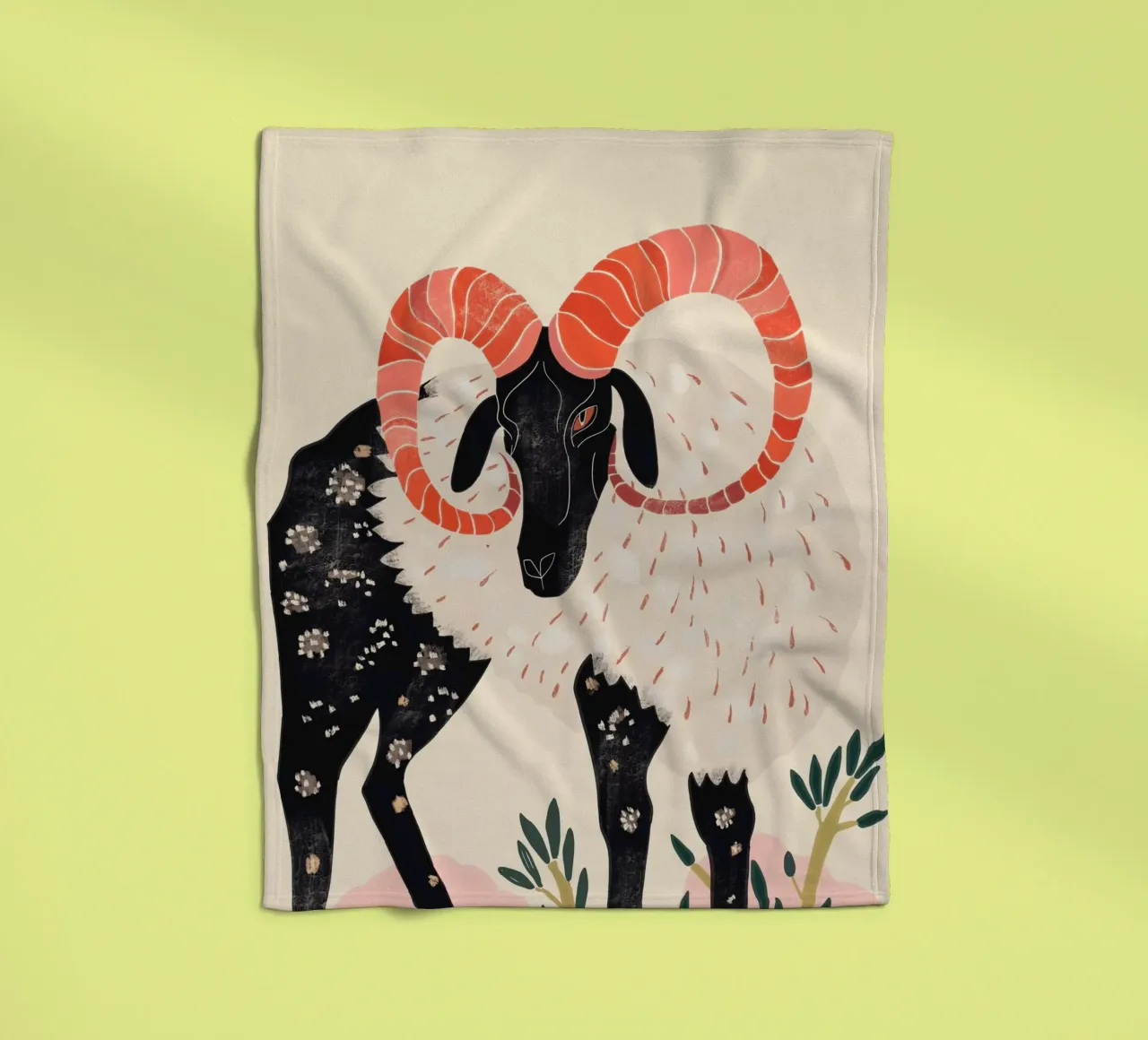 Majestic Ram fleece blanket by ArtsySesta