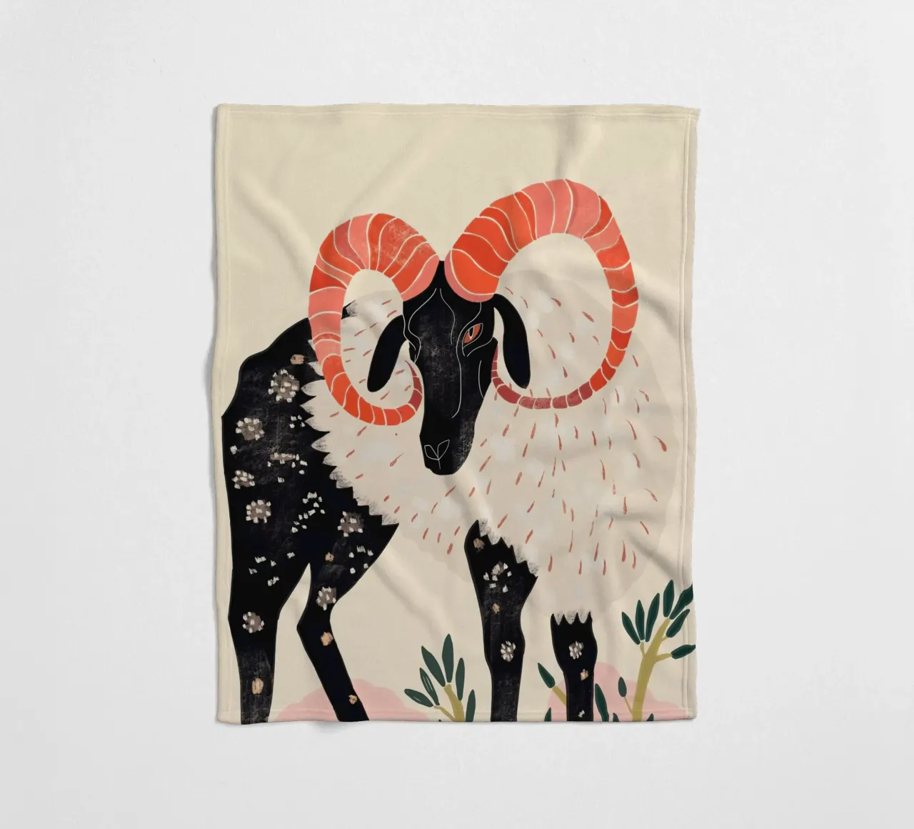 Majestic Ram fleece blanket by ArtsySesta