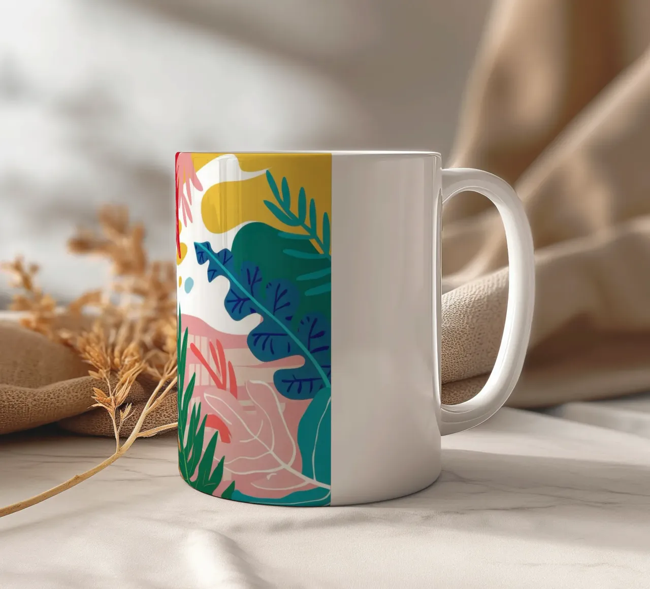 Giungla arcobaleno lussureggiante tazza in ceramica da Thistle Bloom