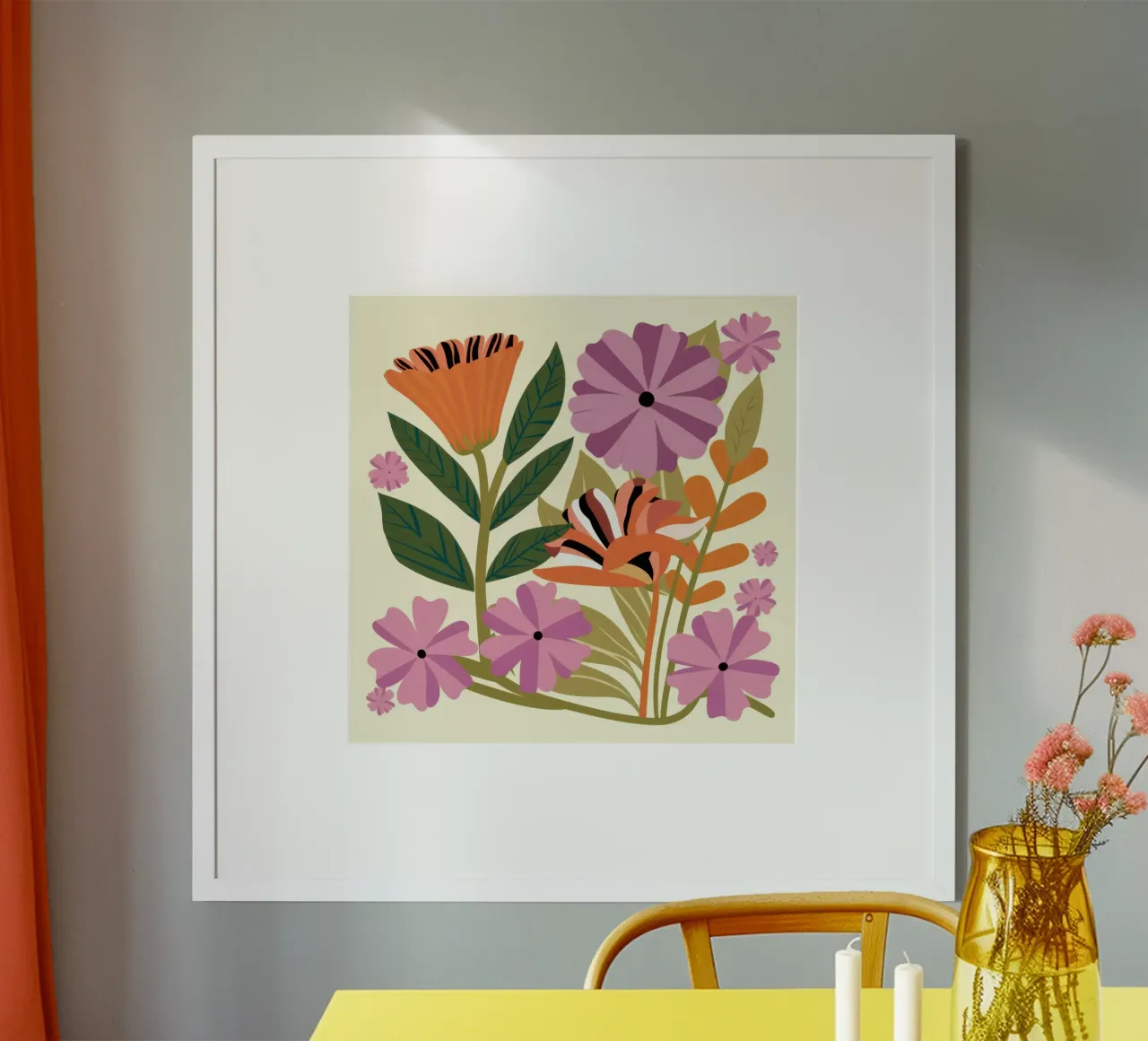 Giardino Fioritura Serenità poster con telaio in legno da Irish Strokes