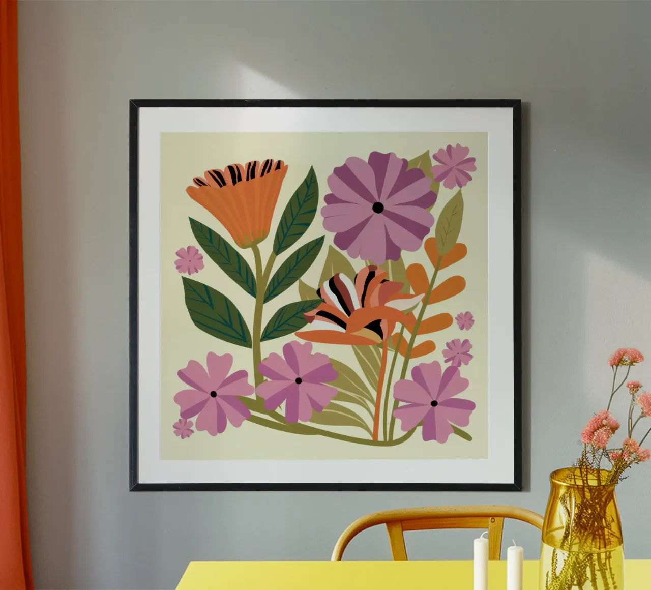 Giardino Fioritura Serenità poster con telaio in legno da Irish Strokes