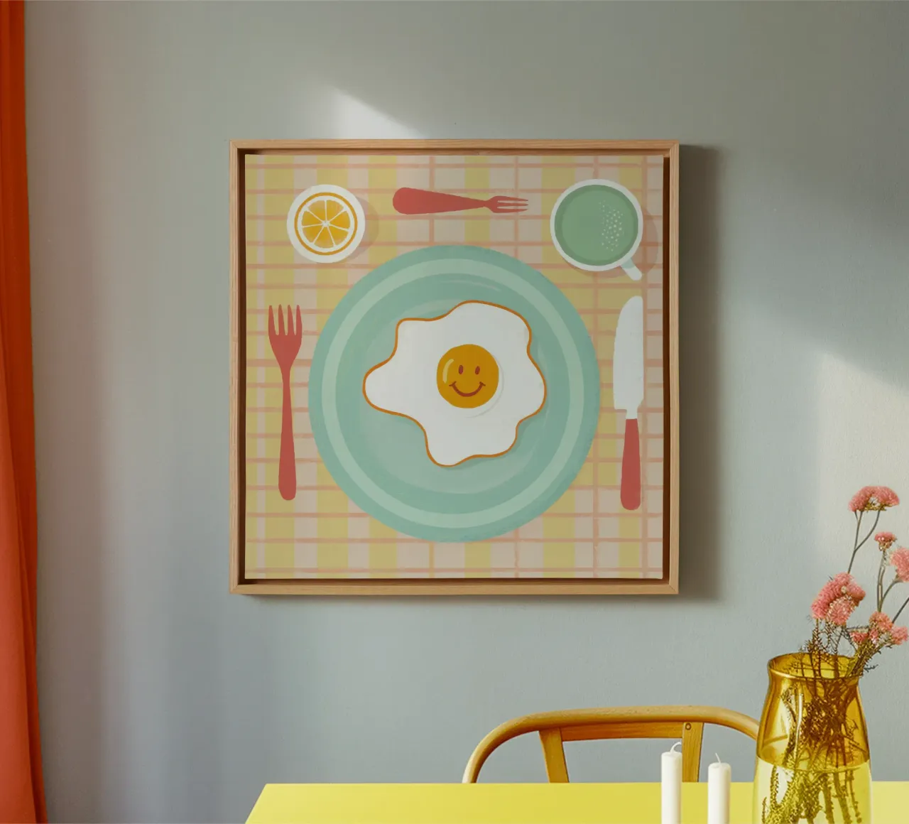 Het eenzame ei canvas met Baklijst van Luna Aura